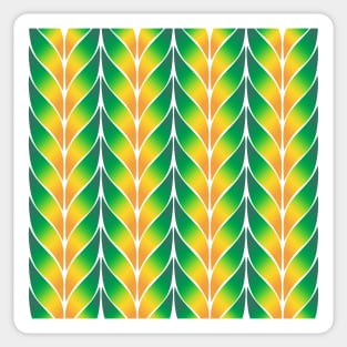 Green Orange Leaf Tile Pattern Sticker